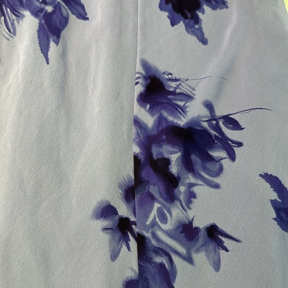 Vintage Silk Floral Slip Maxi Dress Pullover Purple Blue Colors SZ 4 Cowl Neck - Picture 12 of 16